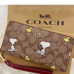 Coach Brown Snoopy and Woodstock Wristlet